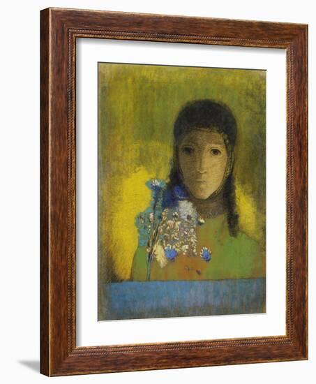 Woman with Wild Flowers-Odilon Redon-Framed Giclee Print