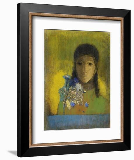 Woman with Wild Flowers-Odilon Redon-Framed Giclee Print