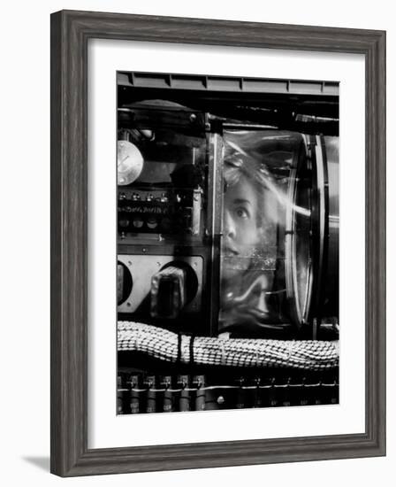 Woman Working IBM Computers in an Office-Walter Sanders-Framed Photographic Print