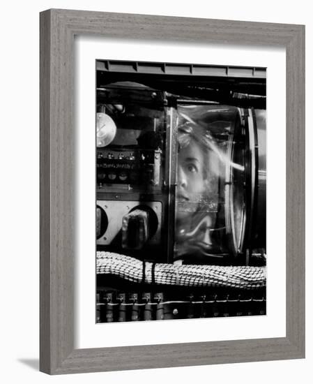 Woman Working IBM Computers in an Office-Walter Sanders-Framed Photographic Print