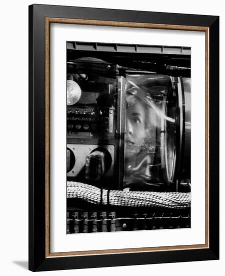 Woman Working IBM Computers in an Office-Walter Sanders-Framed Photographic Print