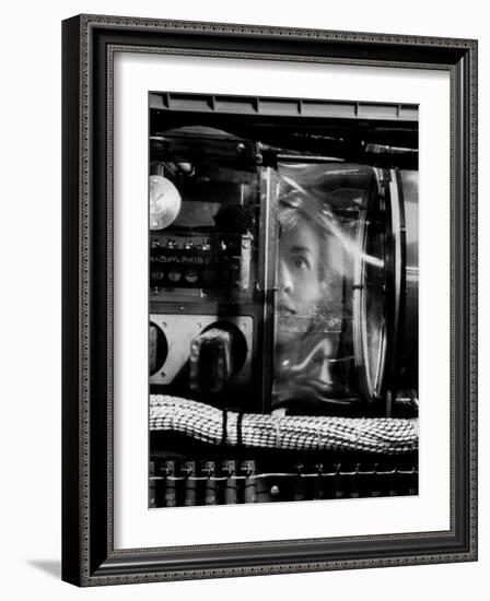 Woman Working IBM Computers in an Office-Walter Sanders-Framed Photographic Print