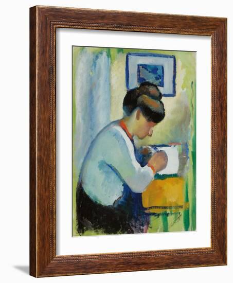 Woman Writing, 1910-August Macke-Framed Giclee Print