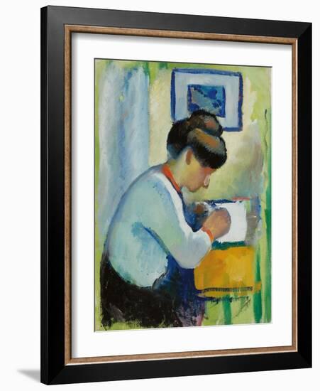 Woman Writing, 1910-August Macke-Framed Giclee Print