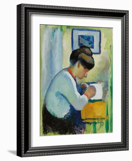 Woman Writing, 1910-August Macke-Framed Giclee Print