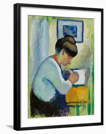 Woman Writing, 1910-August Macke-Framed Giclee Print