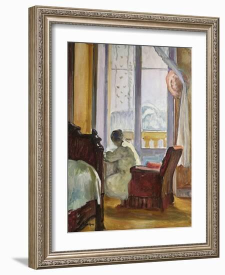 Woman Writing, Femme Ecrivant-Henri Lebasque-Framed Giclee Print