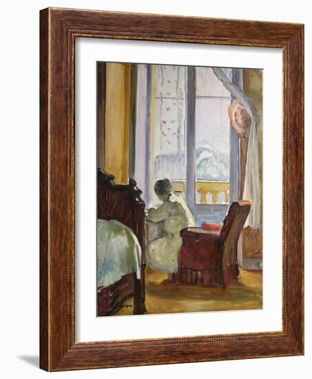 Woman Writing, Femme Ecrivant-Henri Lebasque-Framed Giclee Print