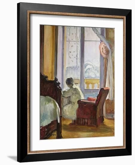 Woman Writing, Femme Ecrivant-Henri Lebasque-Framed Giclee Print