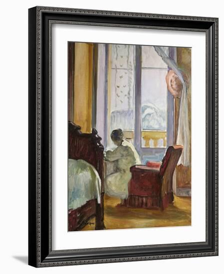 Woman Writing, Femme Ecrivant-Henri Lebasque-Framed Giclee Print