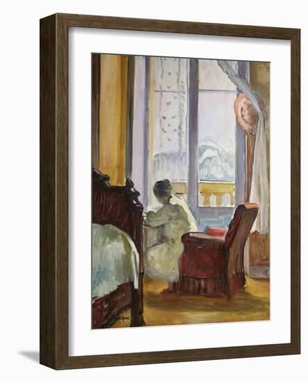 Woman Writing, Femme Ecrivant-Henri Lebasque-Framed Giclee Print