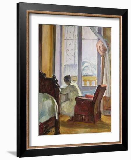 Woman Writing, Femme Ecrivant-Henri Lebasque-Framed Giclee Print