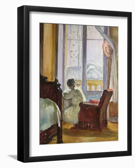 Woman Writing, Femme Ecrivant-Henri Lebasque-Framed Giclee Print