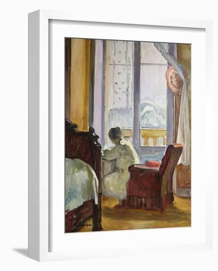 Woman Writing, Femme Ecrivant-Henri Lebasque-Framed Giclee Print