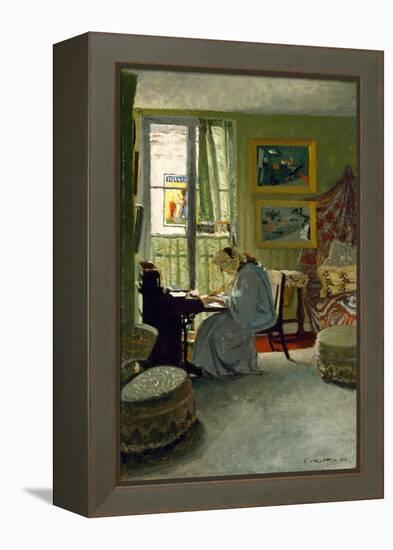 Woman Writing in an Interior, 1904 (Oil on Board)-Felix Edouard Vallotton-Framed Premier Image Canvas