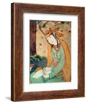 Woman Writing in the Court of Shah Abbas I 1585-1627-null-Framed Giclee Print