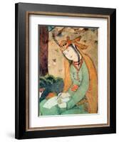 Woman Writing in the Court of Shah Abbas I 1585-1627-null-Framed Giclee Print