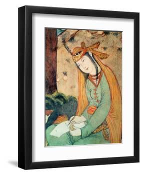 Woman Writing in the Court of Shah Abbas I 1585-1627-null-Framed Giclee Print