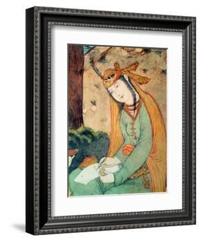 Woman Writing in the Court of Shah Abbas I 1585-1627-null-Framed Giclee Print