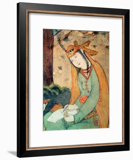 Woman Writing in the Court of Shah Abbas I 1585-1627-null-Framed Giclee Print