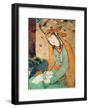 Woman Writing in the Court of Shah Abbas I 1585-1627-null-Framed Giclee Print