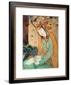 Woman Writing in the Court of Shah Abbas I 1585-1627-null-Framed Giclee Print