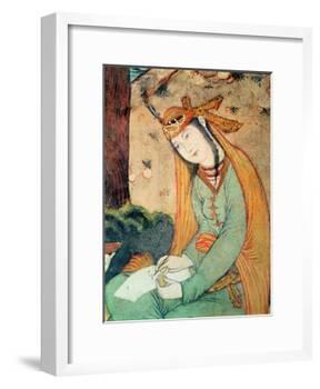 Woman Writing in the Court of Shah Abbas I 1585-1627-null-Framed Giclee Print