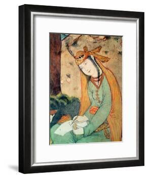 Woman Writing in the Court of Shah Abbas I 1585-1627-null-Framed Giclee Print