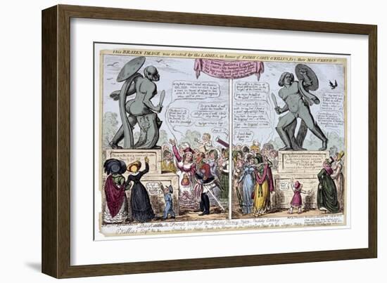 Women Admiring the Statue of Achilles, Hyde Park, London, 1822-George Cruikshank-Framed Giclee Print