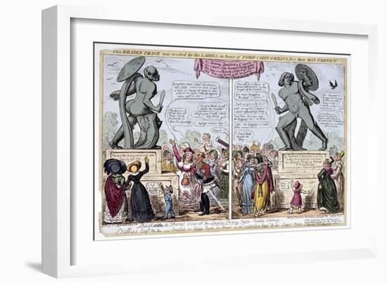 Women Admiring the Statue of Achilles, Hyde Park, London, 1822-George Cruikshank-Framed Giclee Print