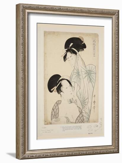 Women after the Bath (Colour Woodblock Print)-Kitagawa Utamaro-Framed Giclee Print