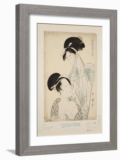 Women after the Bath (Colour Woodblock Print)-Kitagawa Utamaro-Framed Giclee Print