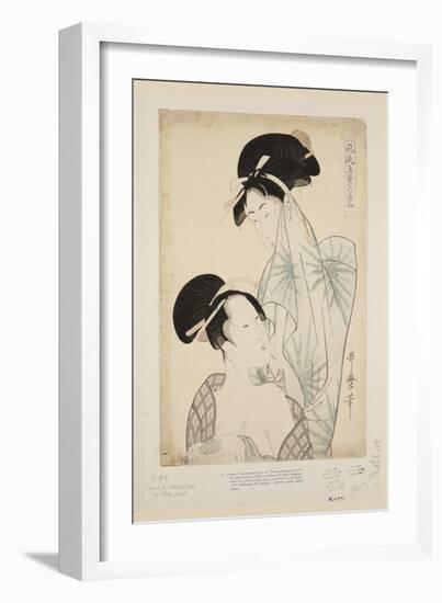 Women after the Bath (Colour Woodblock Print)-Kitagawa Utamaro-Framed Giclee Print