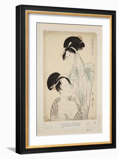 Women after the Bath (Colour Woodblock Print)-Kitagawa Utamaro-Framed Giclee Print