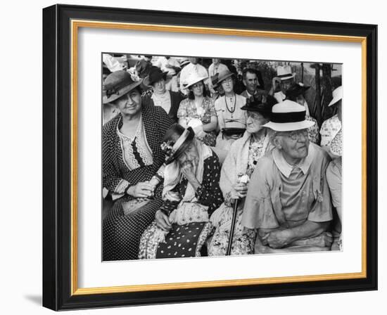 Women, All Wearing Hats, Sitting Outside at Republican Rally, Dexter, Maine-Alfred Eisenstaedt-Framed Photographic Print