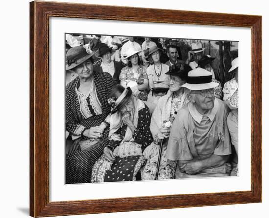 Women, All Wearing Hats, Sitting Outside at Republican Rally, Dexter, Maine-Alfred Eisenstaedt-Framed Photographic Print