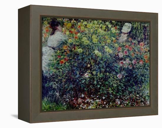 Women Amidst Flowers, 1875-Claude Monet-Framed Premier Image Canvas