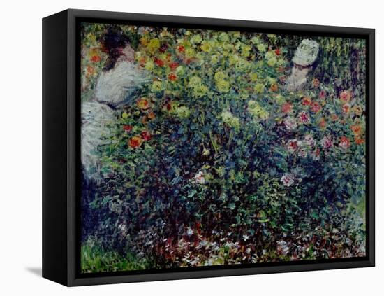 Women Amidst Flowers, 1875-Claude Monet-Framed Premier Image Canvas