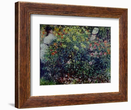 Women Amidst Flowers, 1875-Claude Monet-Framed Giclee Print