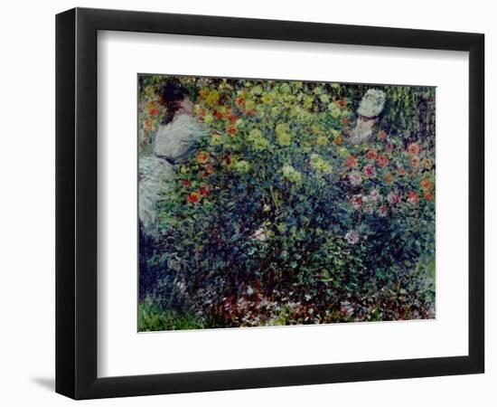 Women Amidst Flowers, 1875-Claude Monet-Framed Giclee Print