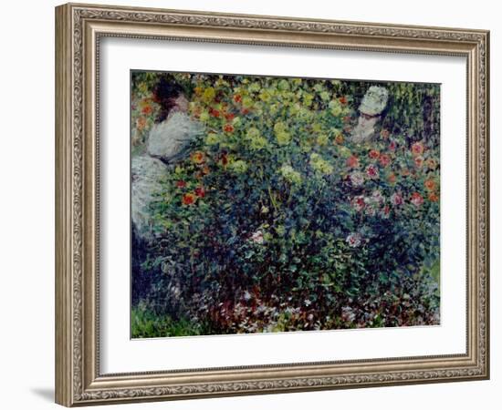 Women Amidst Flowers, 1875-Claude Monet-Framed Giclee Print