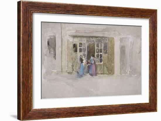 Women and Children at a Shop Door, c.1888-James Abbott McNeill Whistler-Framed Giclee Print