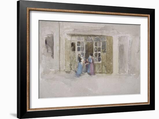 Women and Children at a Shop Door, c.1888-James Abbott McNeill Whistler-Framed Giclee Print