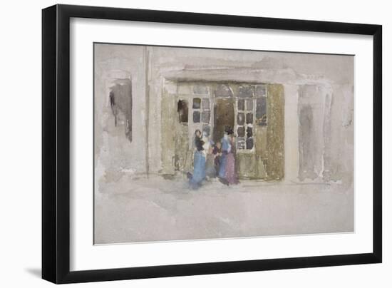 Women and Children at a Shop Door, c.1888-James Abbott McNeill Whistler-Framed Giclee Print