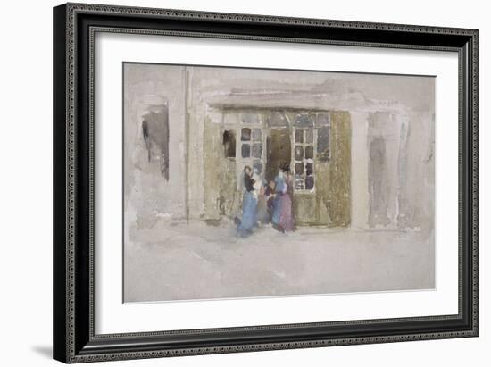 Women and Children at a Shop Door, c.1888-James Abbott McNeill Whistler-Framed Giclee Print