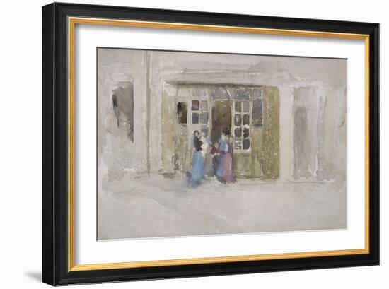 Women and Children at a Shop Door, c.1888-James Abbott McNeill Whistler-Framed Giclee Print