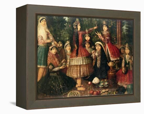 Women and Children in a Garden, 19th Century-null-Framed Premier Image Canvas