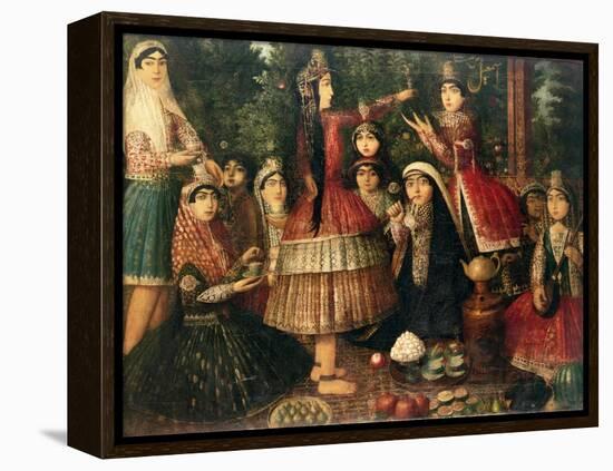 Women and Children in a Garden, 19th Century-null-Framed Premier Image Canvas