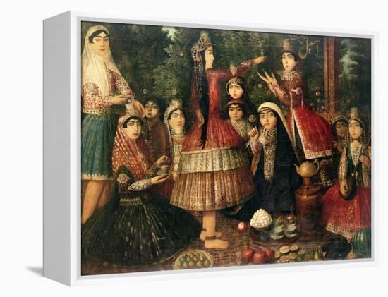 Women and Children in a Garden, 19th Century-null-Framed Premier Image Canvas