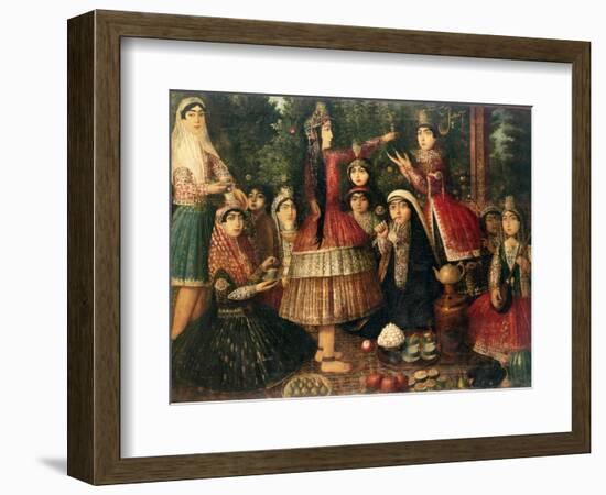 Women and Children in a Garden, 19th Century-null-Framed Giclee Print